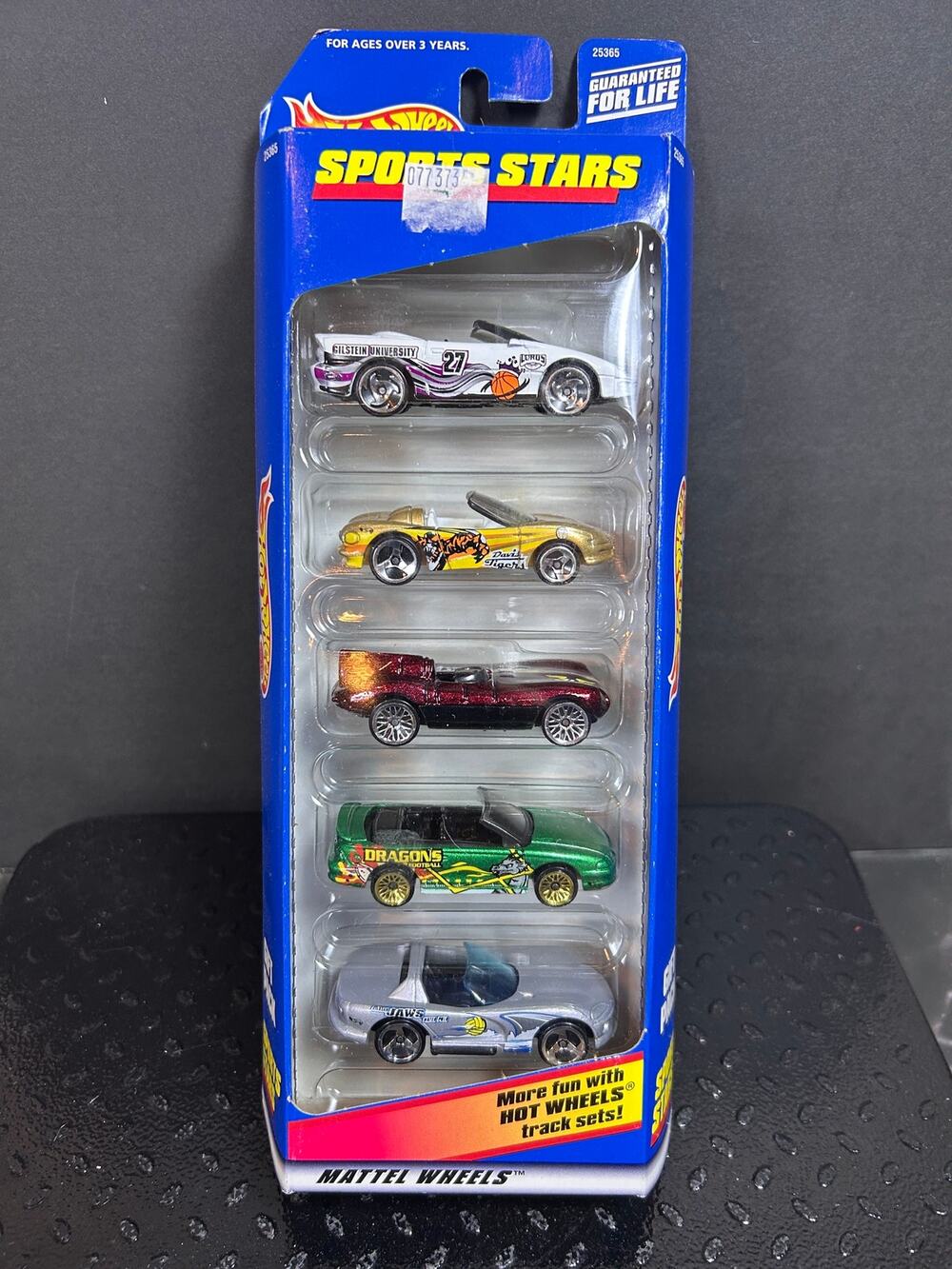 Mattel Hot Wheels "Sports Stars" 5-pack featuring themed diecast cars.
